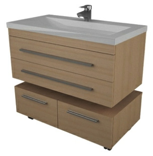 Тумба Aquanet Нота 100 подкатная светлый дуб