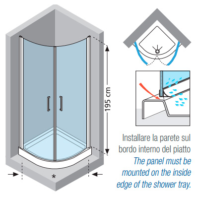Душевой уголок Novellini Giada R GIADNR90-1K