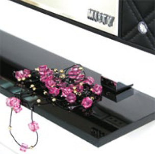 Зеркало Misty Гранд Lux 70 черно-белая кожа cristallo