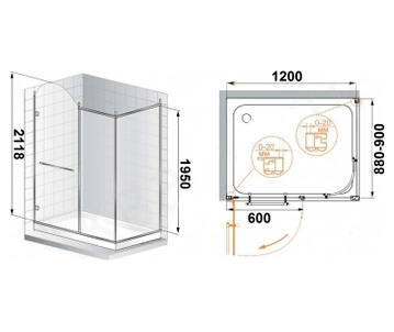Душевой уголок Cezares Retro AH11 120/90 CP Br R