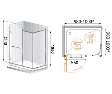 Душевой уголок Cezares Retro A11 100 CP Br L