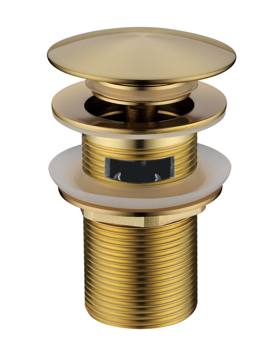 Слив для раковины, автомат(клик-клак) Boheme Matt Gold с переливом 612/2-MG