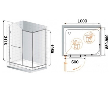 Душевой уголок Cezares Retro AH11 100/90 CP Cr R