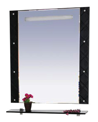 Зеркало Misty Гранд Lux 70 черно-белая кожа cristallo