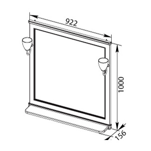 Зеркало Aquanet Валенса 90 черный краколет/золото