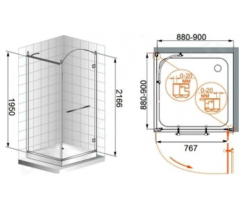 Душевой уголок Cezares Retro A1 90 CP Br R