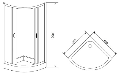 Душевой уголок Timo Fabric Glass TL-1101