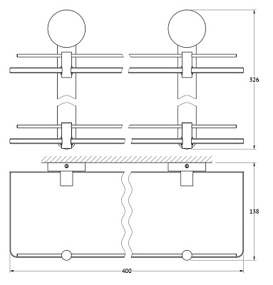 Полка Artwelle Harmonie HAR 037 2-х ярусная, 40 см