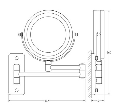 Косметическое зеркало Defesto Pro DEF 102 с подсветкой, двустороннее