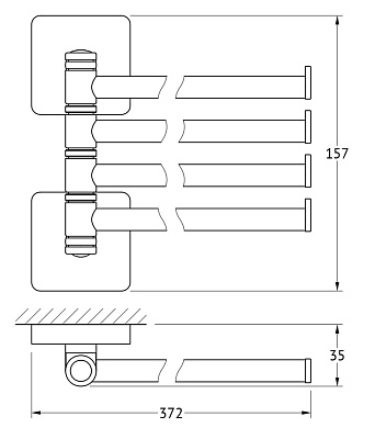 Полотенцедержатель Ellux Avantgarde AVA 018 37 см