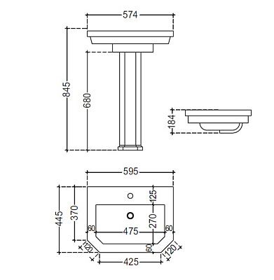 Раковина Jaquar Queen’s QNS-WHT-7801