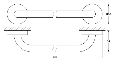 Полотенцедержатель Ellux Elegance ELE 025 80 см