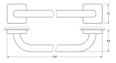 Полотенцедержатель Ellux Avantgarde AVA 025 80 см