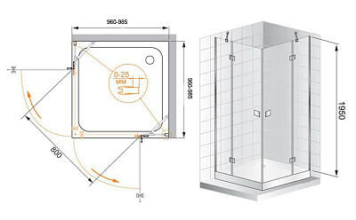 Душевой уголок Cezares Crystal A2 100 C Cr
