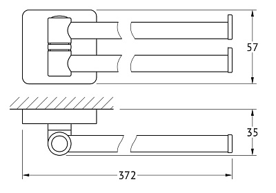 Полотенцедержатель Ellux Avantgarde AVA 016 37 см