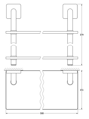 Полка Ellux Avantgarde AVA 036 2-х ярусная, 50 см