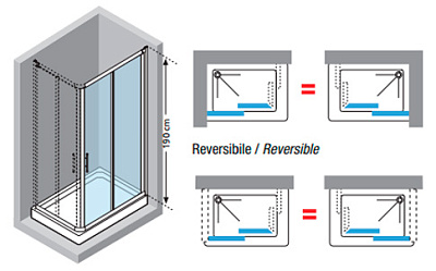 Душевой уголок Novellini Lunes A LUNESA87L-1B