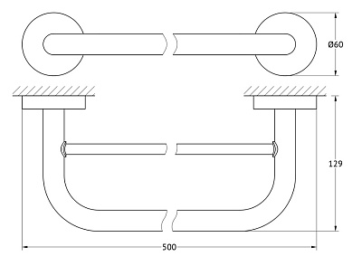 Полотенцедержатель Ellux Elegance ELE 026 двойной, 50 см