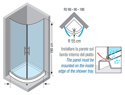 Душевой уголок Novellini Young lux R2 YOUNGR290-4B
