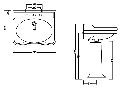 Пьедестал (колонна) для раковины Tiffany World Bristol TWBR12bi