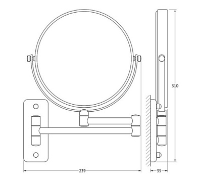 Косметическое зеркало Defesto Pro DEF 101 двустороннее