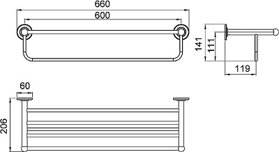 Полка для полотенец Timo Nelson 160058/02 антик