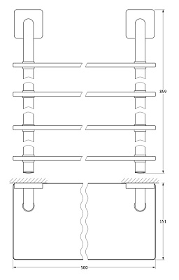 Полка Ellux Avantgarde AVA 048 4-х ярусная, 50 см