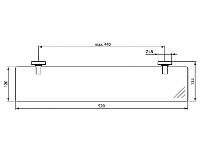 Полка стеклянная Ideal Standard IOM A9124AA