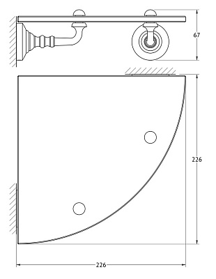 Полка 3SC Stilmar STI 518 угловая, античная бронза