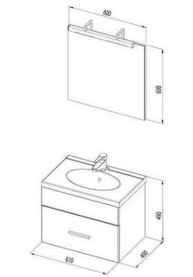 Зеркало Aquanet Данте 60