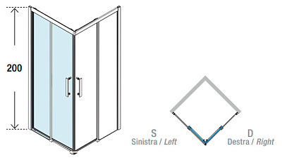 Душевой уголок Novellini Rose Rosse A 90x80 L