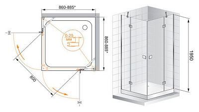 Душевой уголок Cezares Crystal A2 90 C Cr