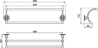 Полотенцедержатель двойной Timo Nelson 150056/00 хром