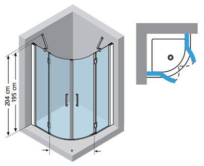 Душевой уголок Novellini Louvre R LOUVRR100-1B