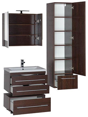 Тумба Aquanet Нота 75 подкатная венге