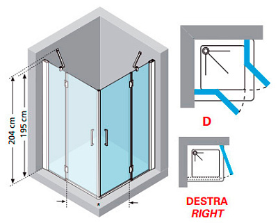 Душевой уголок Novellini Louvre A 100x100 см