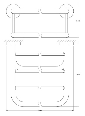 Полка Ellux Elegance ELE 029 для полотенец 50 см