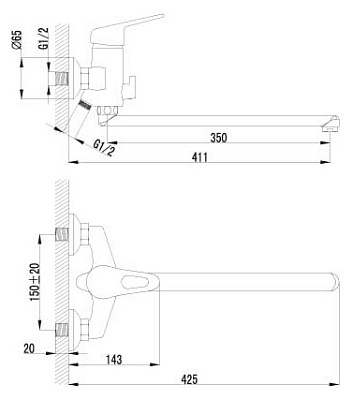 Смеситель Lemark Luna LM4151C универсальный