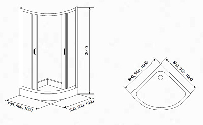 Душевой уголок Timo Fabric Glass TL-9001