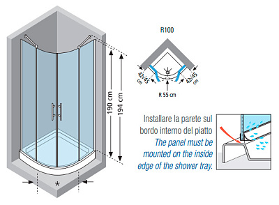 Душевой уголок Novellini Young R2 YOUNGR100-1B