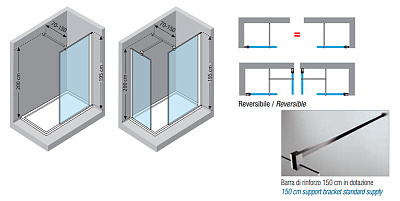Душевая перегородка Novellini Giada H GIADAH100-44B