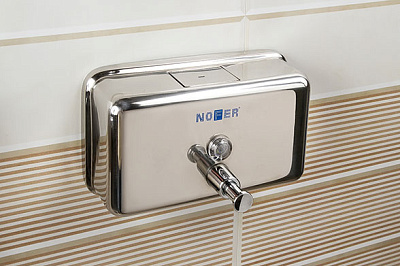 Дозатор для мыла из нержавеющей стали Nofer глянцевый 03002.B