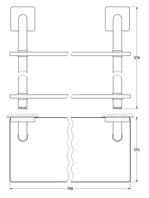 Полка Ellux Avantgarde AVA 038 2-х ярусная, 70 см