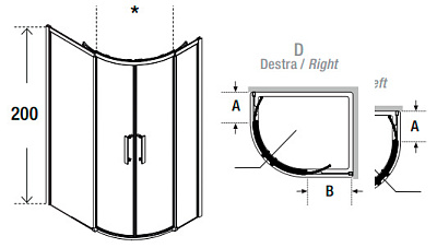 Душевой уголок Novellini Rose Rosse R ROSER90120D-1K