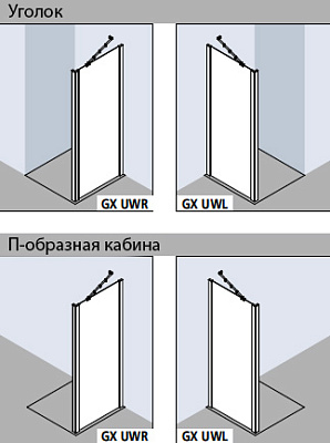 Душевая перегородка Kermi Gia XP GX UWL 08018VAK L 80 см