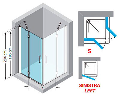 Душевой уголок Novellini Louvre A 80x90 см L
