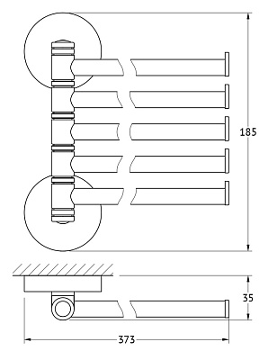 Полотенцедержатель Ellux Elegance ELE 019 37 см