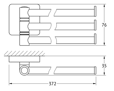 Полотенцедержатель Ellux Avantgarde AVA 017 37 см