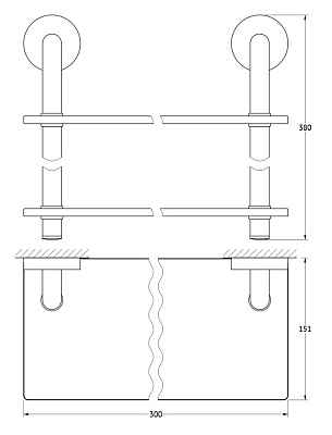 Полка Ellux Elegance ELE 034 2-х ярусная, 30 см