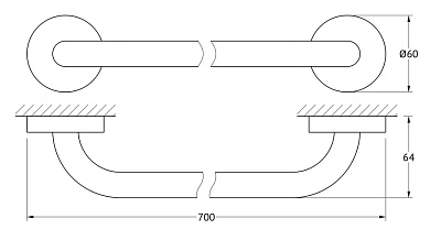 Полотенцедержатель Ellux Elegance ELE 024 70 см